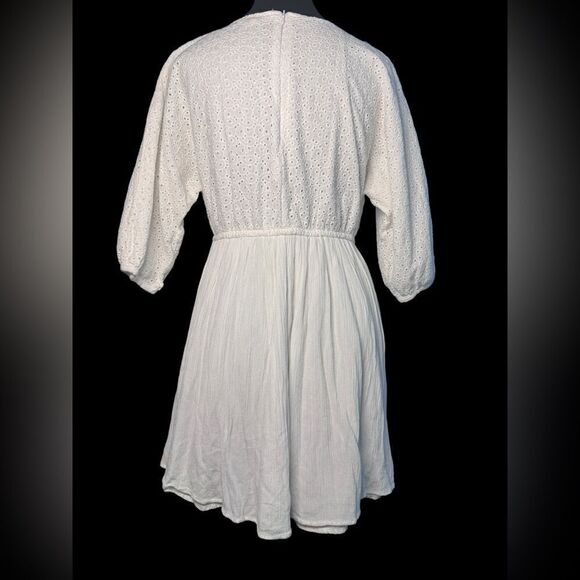 Chelsea & Violet Eyelet Babydoll Dress Off White (Large) - Picture 4 of 6